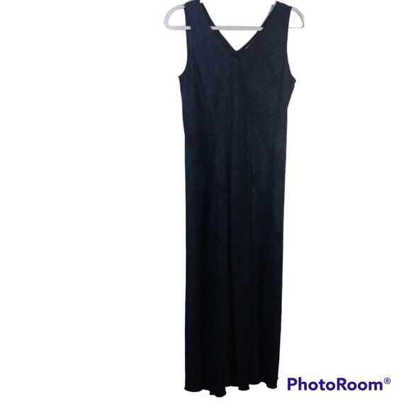 Norton McNaughton Blue Mixed Floral Print Sleeveless V Neck Dress Size PM - Picture 1 of 5